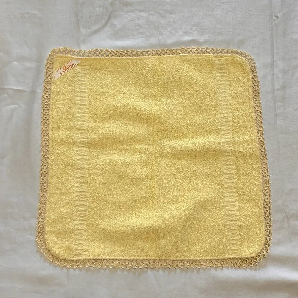 Mid Century Cannon Yellow Sunshine Set of Hand Towels 100% Cotton Trade Made USA